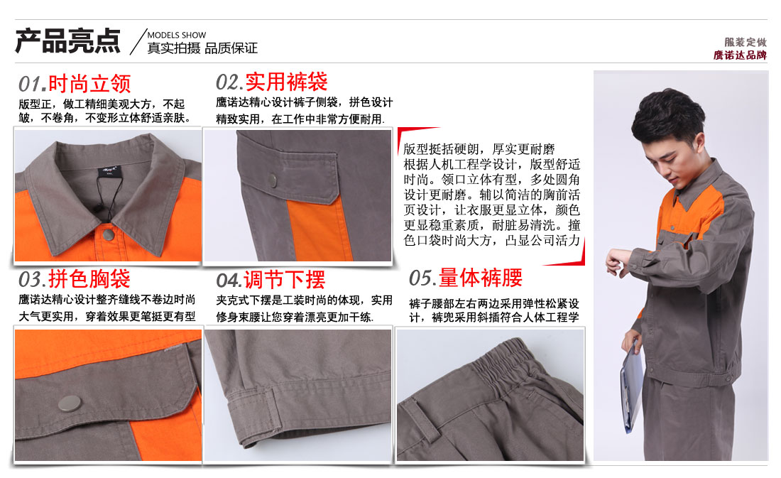 工作服賣點及小細(xì)節(jié)展示圖