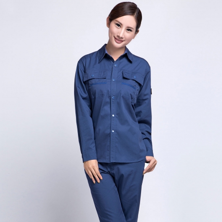 蟹青色夏季長(zhǎng)袖工作服AC10-1